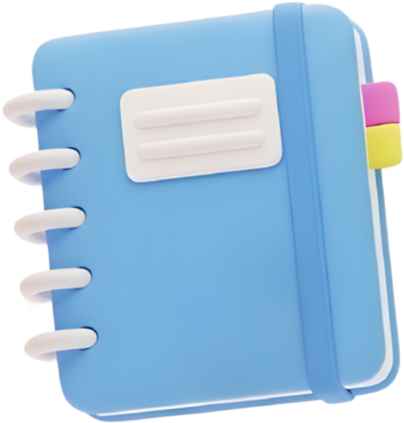 blue notebook 3d icon
