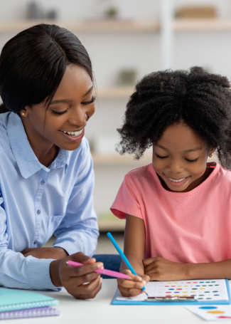 female teacher and doing various tests