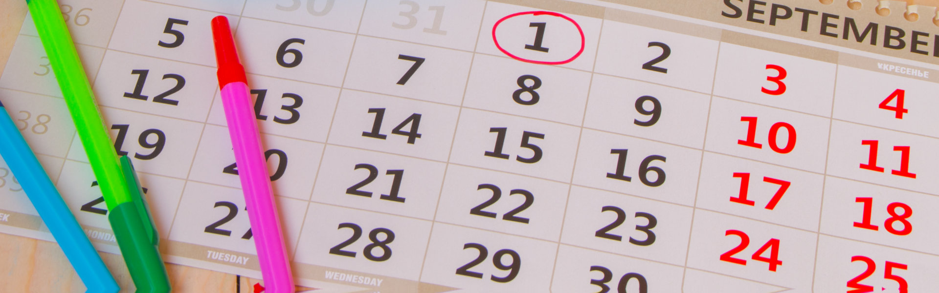 Back to school, calendar.