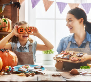 A child baking cookies
